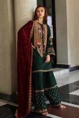 3-pc Unstitched Embroidered Dyed Leather Shirt PSW5-17