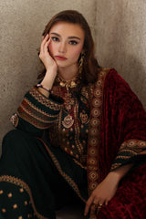 3-pc Unstitched Embroidered Dyed Leather Shirt PSW5-17