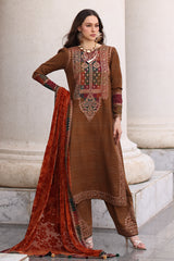 3-pc Unstitched Embroidered Dyed Leather Shirt PSW5-18