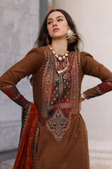 3-pc Unstitched Embroidered Dyed Leather Shirt PSW5-18