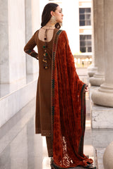 3-pc Unstitched Embroidered Dyed Leather Shirt PSW5-18