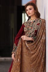 3-pc Unstitched Embroidered Dyed Leather Shirt PSW5-20