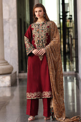 3-pc Unstitched Embroidered Dyed Leather Shirt PSW5-20