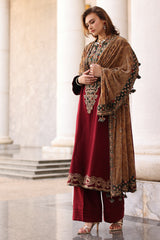 3-pc Unstitched Embroidered Dyed Leather Shirt PSW5-20