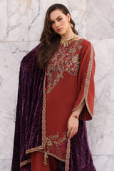 3-pc Unstitched Embroidered Dyed Leather Shirt PSW5-22