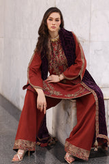 3-pc Unstitched Embroidered Dyed Leather Shirt PSW5-22