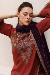 3-pc Unstitched Embroidered Dyed Leather Shirt PSW5-22