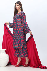 3-PC Printed Staple Shirt with Wool Shawl and Trouser NYS4-11