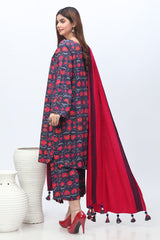 3-PC Printed Staple Shirt with Wool Shawl and Trouser NYS4-11