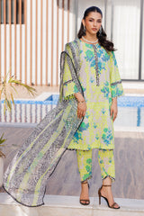 3-PC Printed Lawn Shirt with Chiffon Dupatta and Trouser CPM-4-051