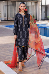 3-PC Printed Cotton Shirt with Chiffon Dupatta and Trouser CPM-4-054