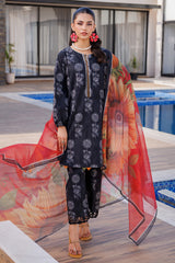 3-PC Printed Cotton Shirt with Chiffon Dupatta and Trouser CPM-4-054