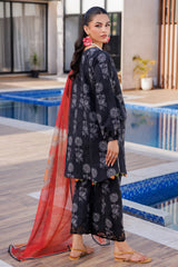 3-PC Printed Cotton Shirt with Chiffon Dupatta and Trouser CPM-4-054