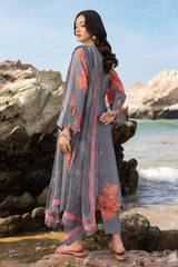 3-Pc Unstitched Printed Lawn with Embroidered Chiffon Dupatta PM4-20