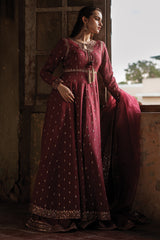 3-PC Embroidered Raw-Silk Shirt with Embroidered Organza Dupatta and Trouser CMA-4-088