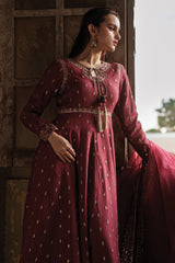 3-PC Embroidered Raw-Silk Shirt with Embroidered Organza Dupatta and Trouser CMA-4-088