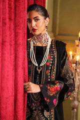 3-PC Embroidered Velvet Shirt with Embroidered Chiffon Dupatta and Trouser VVT4-02