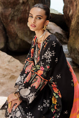 3-PC Embroidered Lawn Shirt with Embroidered Chiffon Dupatta and Trouser BAS5-07