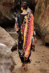 3-PC Embroidered Lawn Shirt with Embroidered Chiffon Dupatta and Trouser BAS5-07