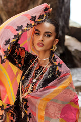 3-PC Embroidered Lawn Shirt with Embroidered Chiffon Dupatta and Trouser BAS5-07