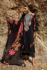 3-PC Embroidered Lawn Shirt with Embroidered Chiffon Dupatta and Trouser DSRB4-08