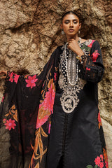 3-PC Embroidered Lawn Shirt with Embroidered Chiffon Dupatta and Trouser DSRB4-08