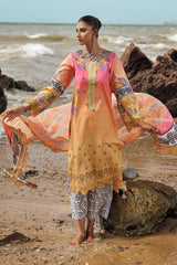 3-PC Unstitched Embroidered Shirt with Embroidered Chiffon Dupatta and Trouser AS4-08