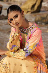 3-PC Unstitched Embroidered Shirt with Embroidered Chiffon Dupatta and Trouser AS4-08