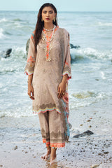 3-PC Embroidered Lawn Shirt with Embroidered Chiffon Dupatta and Trouser DSRB4-07