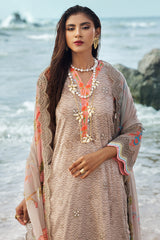 3-PC Embroidered Lawn Shirt with Embroidered Chiffon Dupatta and Trouser DSRB4-07