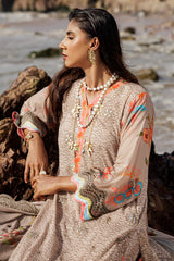 3-PC Embroidered Lawn Shirt with Embroidered Chiffon Dupatta and Trouser DSRB4-07