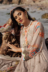 3-PC Embroidered Lawn Shirt with Embroidered Chiffon Dupatta and Trouser DSRB4-07