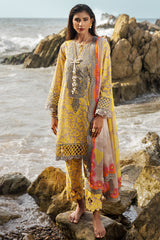 3-PC Unstitched Embroidered Lawn Shirt with Embroidered Chiffon Dupatta and Trouser AS4-11