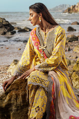 3-PC Unstitched Embroidered Lawn Shirt with Embroidered Chiffon Dupatta and Trouser AS4-11