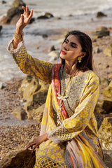 3-PC Unstitched Embroidered Lawn Shirt with Embroidered Chiffon Dupatta and Trouser AS4-11