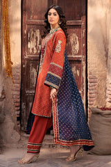 3-PC Embroidered Lawn Shirt with Chiffon Dupatta and Trouser CMA-4-08