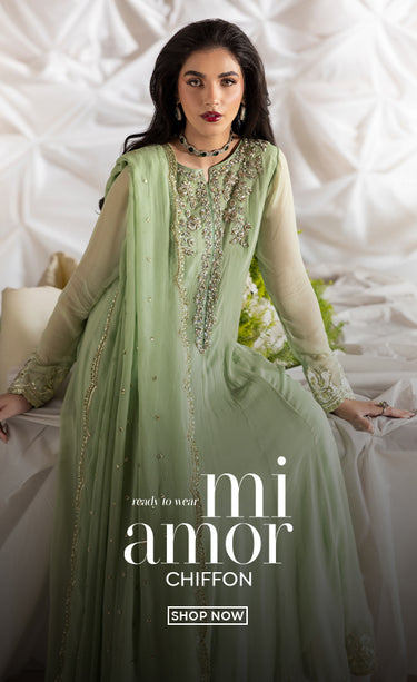 green emerald velvet dress Charizma Vasal Grey Embroidered Chiffon Pakistani Suit