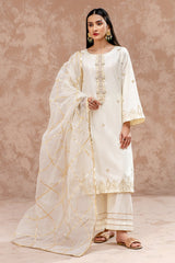 3-PC Embroidered Lawn Shirt with Organza Dupatta and Trouser CNP-4-039
