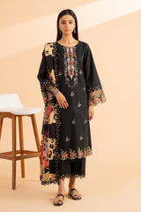 3-PC Embroidered Lawn Shirt with Embroidered Chiffon Dupatta and Trouser AS4-57