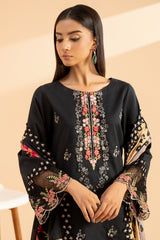 3-PC Embroidered Lawn Shirt with Embroidered Chiffon Dupatta and Trouser AS4-57