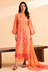 3-PC Embroidered Lawn Shirt with Embroidered Chiffon Dupatta and Trouser AS4-58