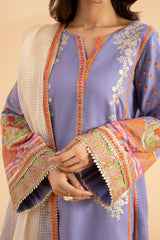 3-PC Embroidered Lawn Shirt with Embroidered Zari Dupatta and Trouser CNP-4-36S