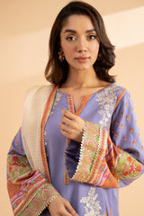 3-PC Embroidered Lawn Shirt with Embroidered Zari Dupatta and Trouser CNP-4-36S