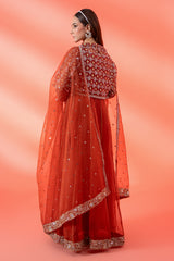 3-PC Embroidered Organza Shirt with Embroidered Organza Dupatta and Trouser CMA-4-01A