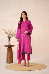3-PC Unstitched Printed Lawn Shirt with Chiffon Dupatta and Trouser CPS3-39