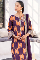 3-PC Printed Cotton Shirt with Chiffon Dupatta and Trouser CNP-4-014