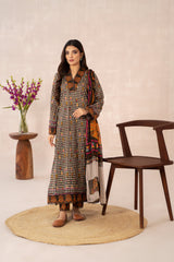 3-PC Unstitched Printed Lawn Shirt with Chiffon Dupatta and Trouser CPS3-40