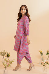 2-PC Printed Cotton Shirt with Trouser CPM-4-10S (PINK)