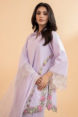 3-PC Embroidered Lawn Shirt with Chiffon Dupatta and Trouser CNP-4-56S