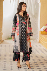 3-PC Printed Lawn Shirt with Printed Chiffon Dupatta and Trouser AS4-49